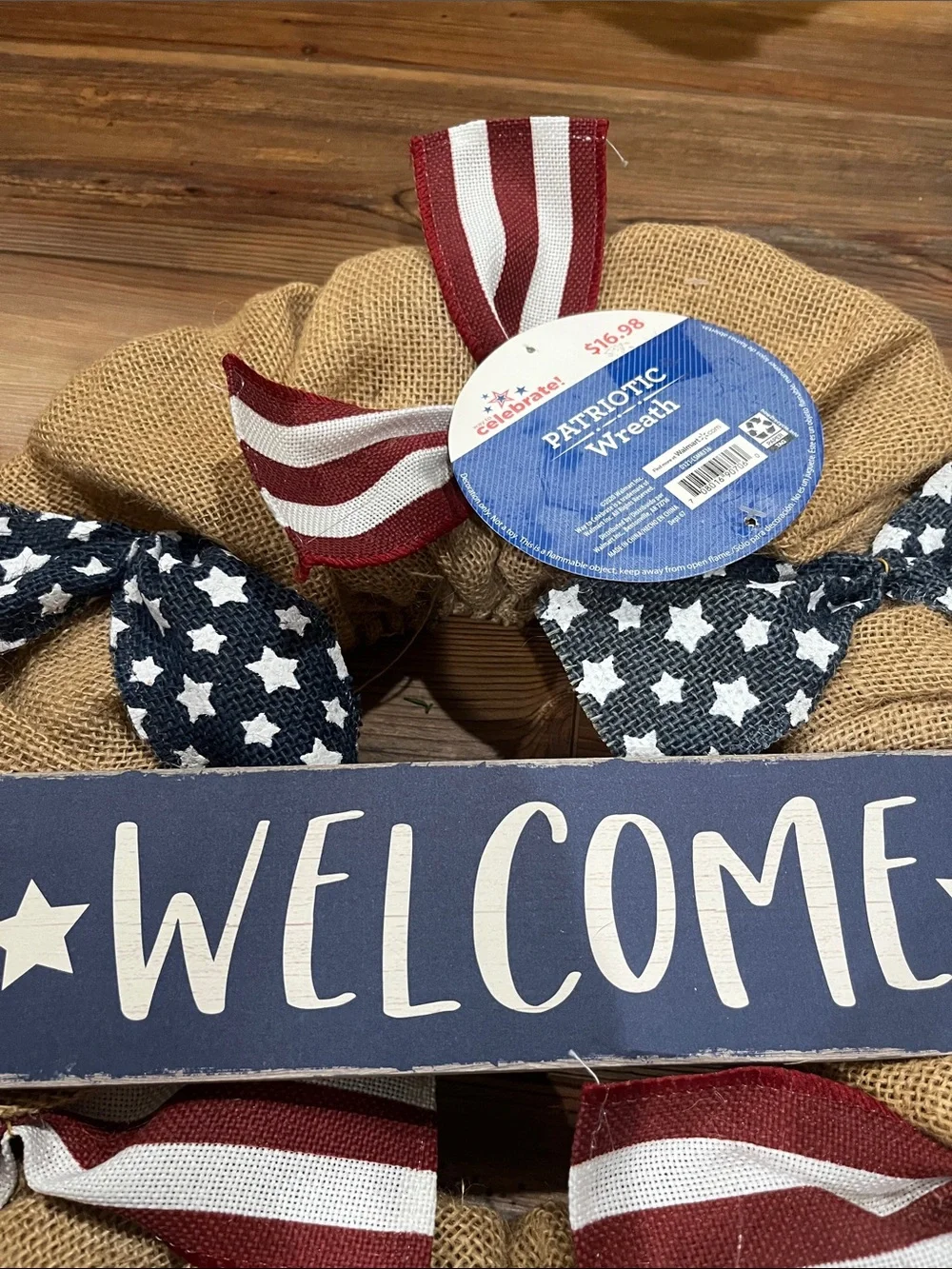 Patriotic Burlap Wreath